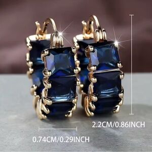 Elegant Gold and Blue Women's Earrings